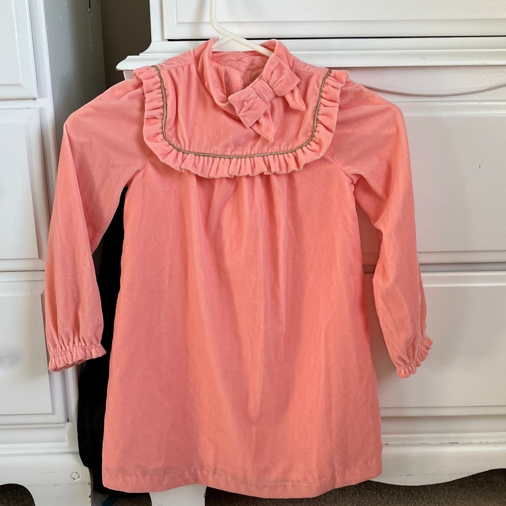 NWOT Janie and Jack Coral Velvet Dress